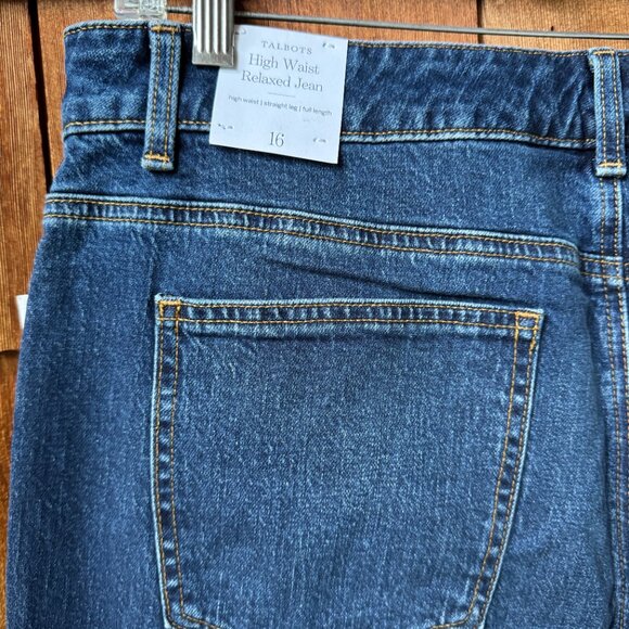 NWT Talbots Blue Denim High Waist Relaxed Stillwell Wash Jean in Women's 16 - Picture 11 of 13